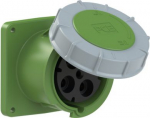 CEE-flanged socket 4x125A (3P+PE) 2h IP67 POWER TWIST green 120x120 344-2 | 9003399924750