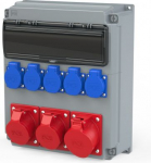 OPOLE 5x32A 2*5x16A 5xSchuko with 14mod., with MCB: 3x32A, 3x16A, 4*1x16A, and RCD 63A/4/0.03A, IP54 Stationary distribution box 909110004WE | 5902082068976