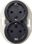 Double socket outlet, black, Renova WDE011322 | 3606480661020