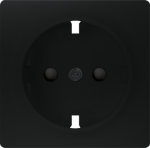 Socket outlet, With screwless connection terminals, with increased touch protection, 10/16A 250V, 55x55mm, soft black, DELTA i-system 5UB1518-0SB01 | 4001869583952