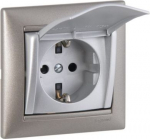 PRISE 2P+T SCHUKO A VOLET ALU 770122 | 3245067701225