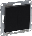 SUNO 2-GANG TWO-WAY SWITCH 10AX AUTOMATIC TERMINALS BLACK 721408 | 3414972040907