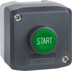 Dark grey station, 1 green flush pushbutton &Oslash;22 spring return 1NO "Start". range of product: Harmony XALD - product or component type: complete control station - device short name: XALD - product destination: for XB5 &Oslash; 22 mm control and signalling un ...