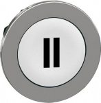 Head for illuminated push button, Harmony XB4, metal, white flush, 30mm, spring return, black marked ZB4FA136 | 3606489580827