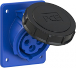 CEE-receptacle socket flange 20A 3P4W 9h IP67 UL 80x97 angled blue 41492-9F8 | 9003399389580