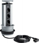 pop-up unit, table mounted, 3 Schuko-socket-outlets, painted Alu G7043LAN | 4012740887021