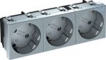 STD-D3 AL3 3 set socket outlet 33&deg;, grey, beveled 6120133 | 4012197256449