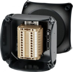 Junction box RX 0610 T 130x130x77mm IP66 black halogen free with 0,5x6mm&sup2; terminal UV resistant 62000342 | 4012591135364