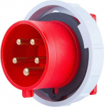 CEE Panel Plug 4x63A (3P+E) 6h IP67 TWIST red 634-6 | 9003399067624