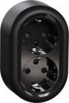 Double socket outlet, black Renova WDE015997 | 3606489504793