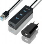 I/O HUB USB3.0 4PORT CHARGING/W/AC 1.2M HUE-S2BP AXAGON HUE-S2BP | 8595247903679