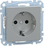 Socket-outlet 2P+E, 16A, Schuko, aluminium, Merten System M MEG2300-0460 | 4042811138189
