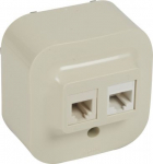RJ 11 telephone + RJ45 UTP cat. 5e socket - Forix - surface mounting - ivory 782451 | 3245067824511