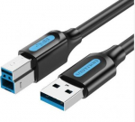 CABLE USB3.0 MALE TO MALE/3M BLACK COOBI VENTION COOBI | 6922794749580