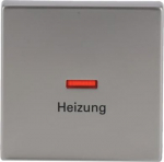 Rocker with legend Heizung with Small Red Calotte for Switch/push button, Single rocker stainless steel - Pure Stainless Steel 2CKA001751A2963 | 4011395086377