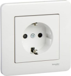 Socket-outlet, Exxact, 2P + E, 16A, side earth, with shutter, screwless terminals, white WDE002076 | 3606480210396