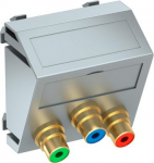 Media adapteris video tulpe 3x vietīgs, rozete-rozete 45x45mm, PC, alumīnija lakots 6105156 | 4012195899464