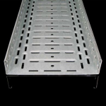 Cable tray KZ 60x150 from sheet 1,5mm for connection by coupling, surface treatment sendzimir, perforated, with embosy for augmentation of rigidity and solidity. Certificated for systems with maintained functionality in fire KZ 60X150X1.50_PO | 85950 ...