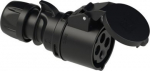 CEE connector 4x32A (3P+PE) 6h IP44 TT SHARK with cap black 224-6TTX | 9003399399848