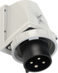 CEE-wall mounted plug 4x32A (3P+PE) 7h IP67 black 5242-7KV | 9003399407000