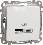 USB socket 2XUSB (A+C) 2,4A 12W white Sedna Design SDD111402 | 3606481478375