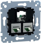 Data socket, 2-gang, 2xRJ45 Cat.6A, STP, straight, Merten MEG4576-0022 | 4042811175375