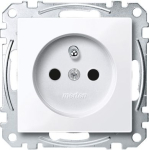Socket outlet, 1-gang, 2P+E, 16A, French, with shutter, antibacterial, active white, Merten System M MEG2600-0325 | 4042811141509