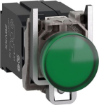 Pilot light, Harmony XB4,metal, green, 22mm, universal LED, plain lens, 400V AC XB4BV5B3 | 3389119039499