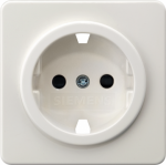 Socket outlet cover, w. earth., w. child protection, 65x65mm, DELTA profil, white 5UH1056 | 4001869066196