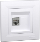 Data outlet,1xRJ45, with frame, CAT5 STP, white, Asfora EPH5000121 | 3606480527074