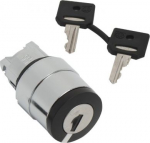 Selector switch head &Oslash;22 3-position stay put Ronis 520E. range of product: Harmony XB4 - device short name: ZB4 - mounting diameter: 22 mm - operator position information: 3 positions +/- 45&deg; - type of keylock: Ronis 520E - key withdrawal position: i ...