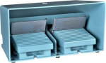 Double foot switch, IP66, with cover, metallic, blue, 2 NC+2 NO. range of product: Harmony XPE - product or component type: foot switch - material: metal - foot switch type: double foot switch - device short name: XPEM - protective cover: with - trig ...