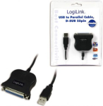 Adapter USB 2.0 to Paralel (LPT) DB25, 1,8m DB25, USB A male UA0054A | 4052792005738