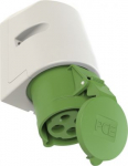 Wall mounted socket 4x32A (3P+PE) 10h IP44, green 124-10 | 9003399021787