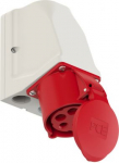 Wall mounted socket 5x32A (3P+N+PE) 6h IP44, red 925-6W | 5907711106425