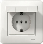 Socket outlet with lid IP44, white Exxact WDE008248 | 3606480504686