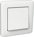 Complete rocker switch, 2-way, screwless, white, Exxact WDE002021 | 3606480210389