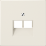 Cover plate for modular IAE/UAE data socket, beige, 2xRJ45, LS LS969-2UA | 4011377899001