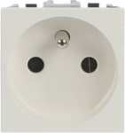 Color: White.   Rated voltage: 250 Vac.   Rated current: 16A.   Type E: 2P + E.   Shuttered for child safety.   Screw terminals.   Size: 2 modules. 2CLA228700N1101 | 8427238069746
