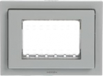 Frames for flush mounted installation.   Watertight frame IP55.   Grey colour.   Supplied without mechanisms.   With lib that provides the direct operation of the mechanisms, with 120&ordm; opening angle.   Mounting plate included. 2CLA337300N1701 | 84272 ...
