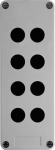 Empty control station, XAP-A, plastic, 8 openings in 2 columns. range of product: Harmony XAP - product or component type: empty control station without hinges - device short name: XAPA - product destination: for &Oslash; 22 mm control and signalling units  ...