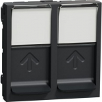 Central plate, New Unica, 2xRJ45, SOne, 2m, straight, shutter, anthracite NU942054 | 3606489467715