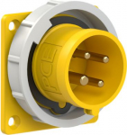 CEE-flanged plug 4x16A (3P+PE) 4h IP67 yellow 75x75 6142-4 | 9003399326981