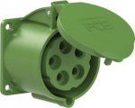 CEE-flanged socket 5x32A (3P+N+PE) 2h IP44/IP54 70x70 green 325-2 | 9003399047176