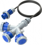 Connector 3-way, 3x16A (2P+PE), with wire 1,5m 1,5 St16/3 IP67, blue/grey 9432003 | 9003399049767