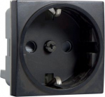 Systo Socket SCHUKO 16A 250V screw with childprotection, black WS163N | 3250617111638