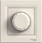 Two way rotary pushbutton dimmer, cream, with frame 40-600W Asfora EPH6400123 | 3606480527517