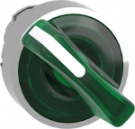 Green illuminated selector switch head &Oslash;22 2-position stay put. range of product: Harmony XB4 - product compatibility: integral LED - device short name: ZB4 - mounting diameter: 22 mm - operator position information: 2 positions 90&deg;. ZB4BK1233 | 3389 ...