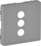 Cover plate Valena Life - triple RCA socket - aluminium 754722 | 3414970475923