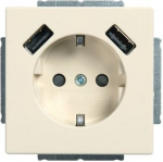 SCHUKO&reg; USB socket insert Safety Shutter with USB A/A ivory white - Platform 63 2CKA002011A6269 | 4011395303719